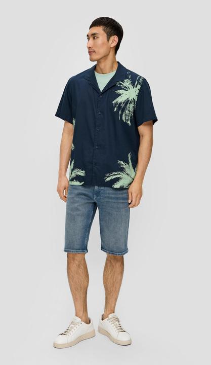 Produktbild S.Oliver Hemd Kurzarmhemd mit Frontprint aus Baumwollmix (M)