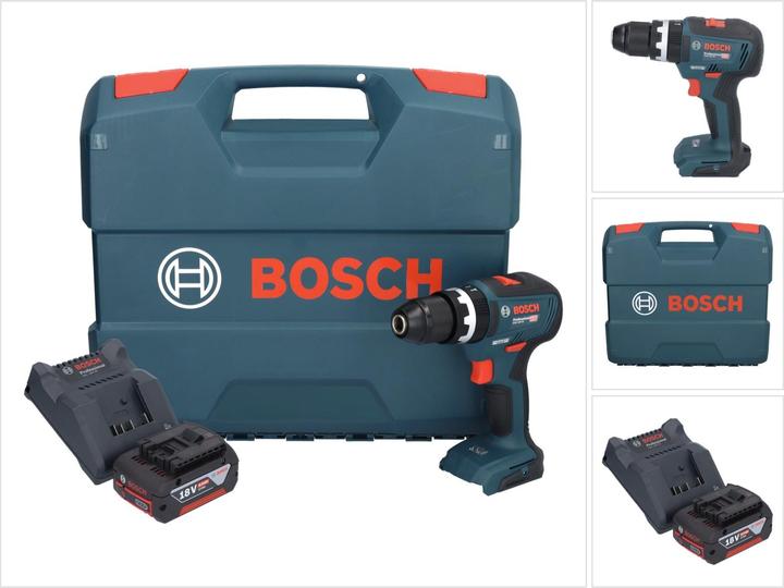 Produktbild Bosch Professional Bosch GSB 18V-55 Professional Akku Schlagbohrschrauber 18 V 55 Nm Brushless + 1x Akku 4,0 Ah + Lade (Akkubetrieb)