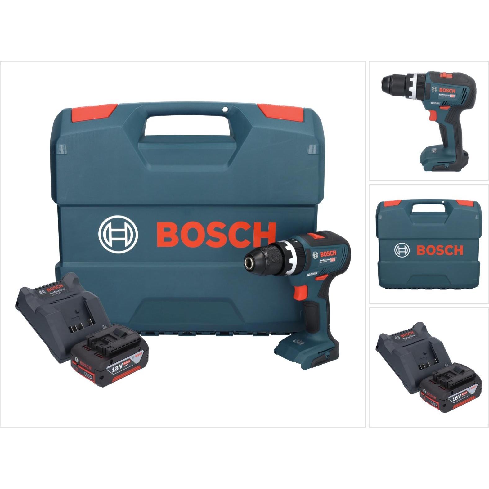 Bosch Professional, Bohrmaschine + Akkuschrauber, Bosch GSB 18V-55 Professional Akku Schlagbohrschrauber 18 V 55 Nm Brus...