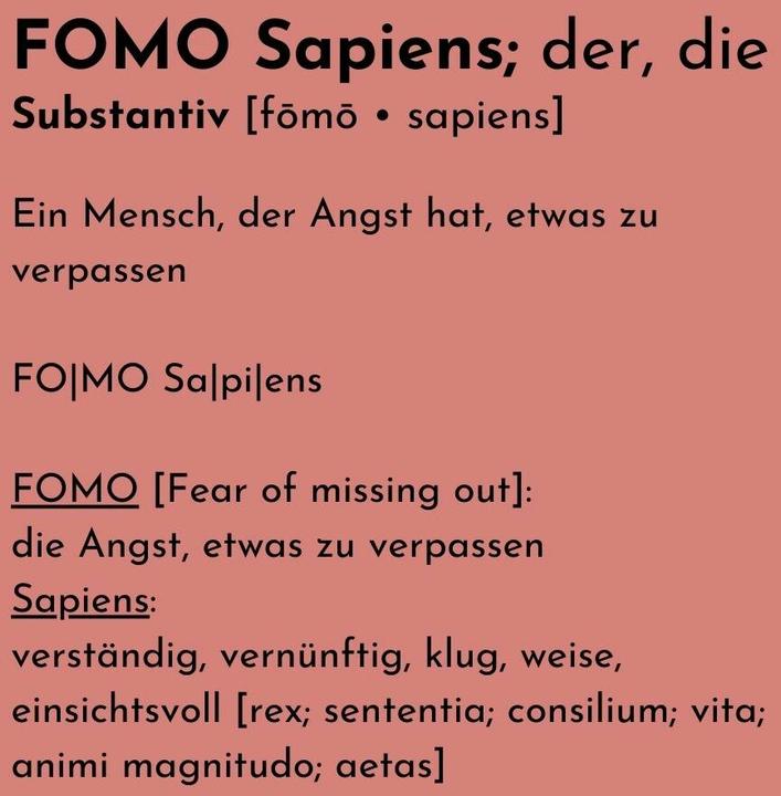 Produktbild FOMO Sapiens - Verpassen wir die heile Welt? (Deutsch, Valerie Huber, 2025)