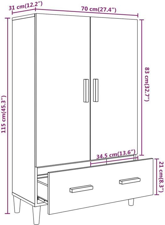 Image du produit VidaXL Jayla (70 x 31 x 115 cm)