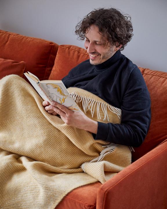 Actual product image Urbanara Wolldecke Gotland Senfgelb 220 x 240 cm (220 x 240 cm)