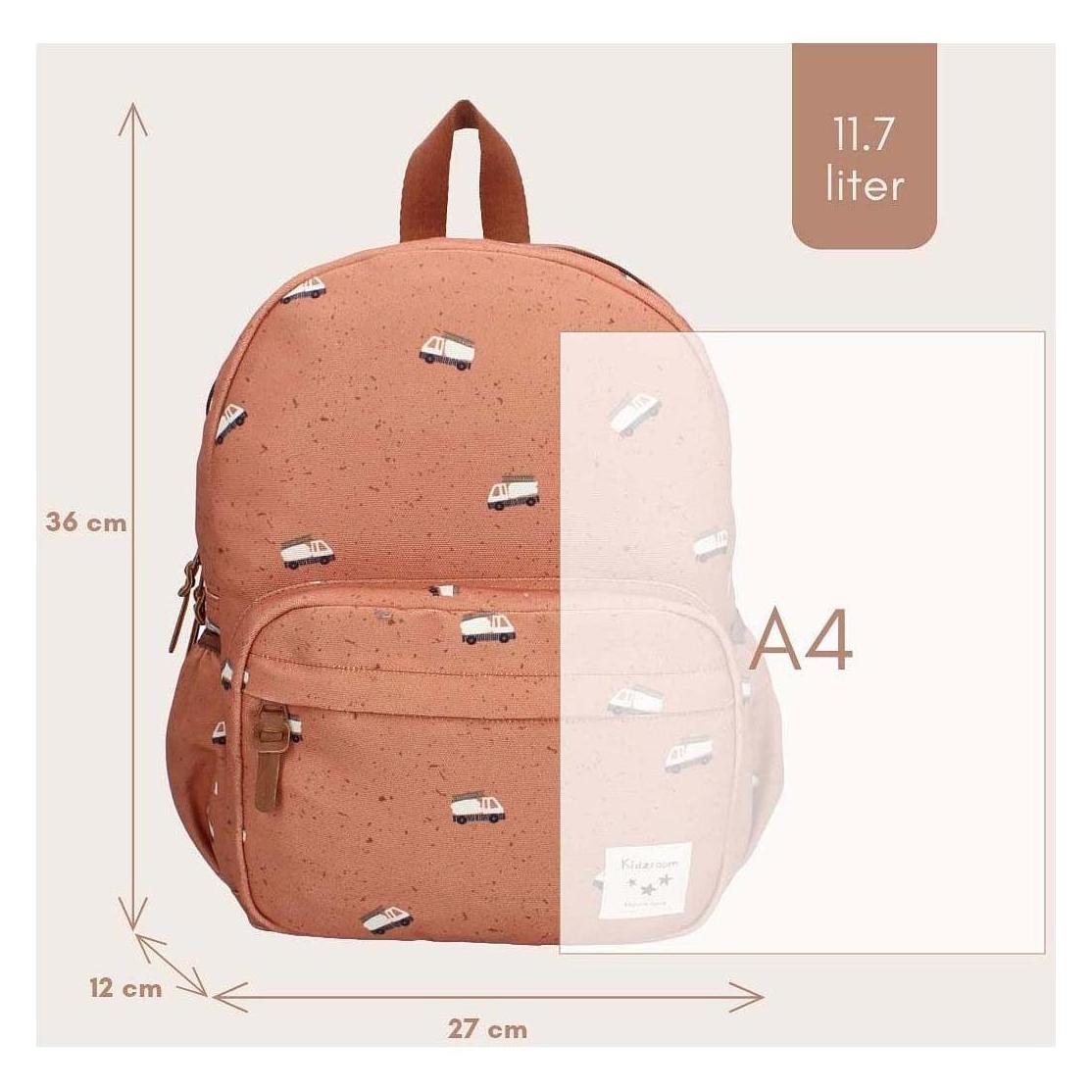Kidzroom, Kindergartentasche, Rucksack Turin Enchanted Memories Braun Feuerwehrauto, Mehrfarbig, Braun