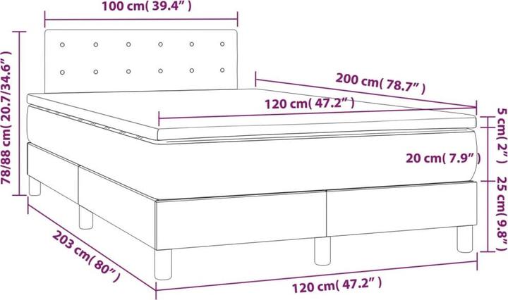 Image du produit vidaXL Boxspringbett (120 x 200 cm)
