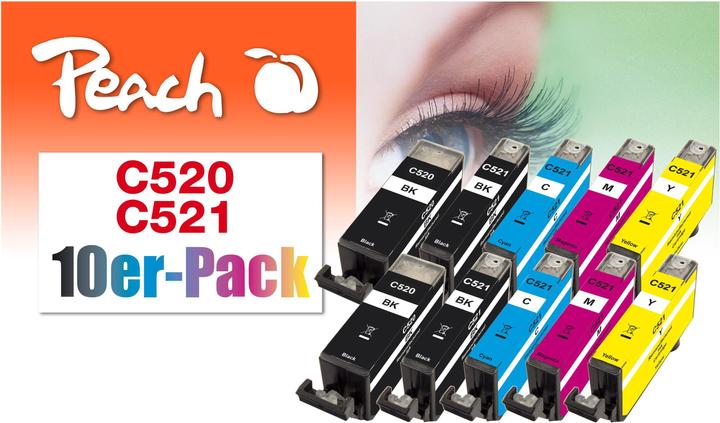 Actual product image Peach Ink Canon PGI520/CLI521 Multipack PI100-401 BLISTER multicolour 1x10 (M, C, Y, FC)