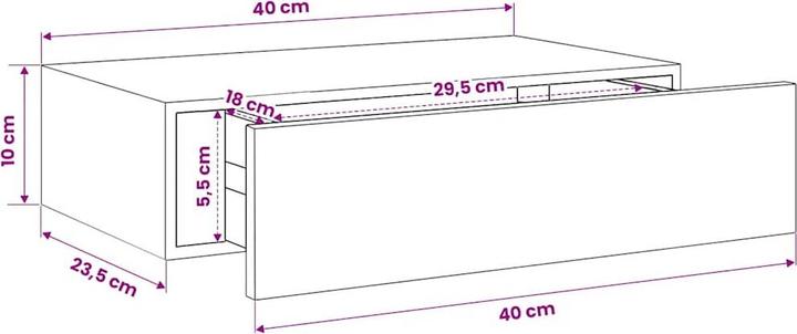 Immagine prodotto vidaXL Schubladenregal (40 x 23.50 x 10 cm)