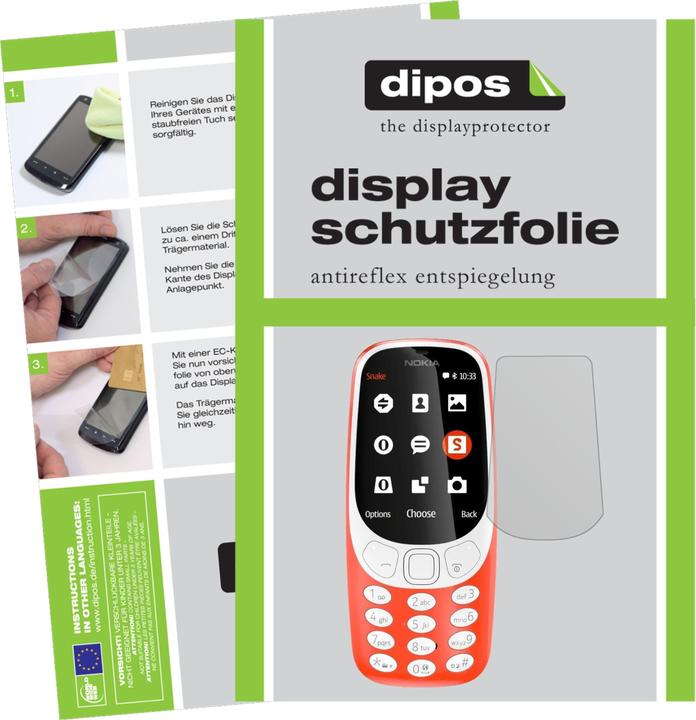 Produktbild Dipos Displayschutzfolie Antireflex (2 Stück, Nokia 3310 2G, Nokia 3310 3G)