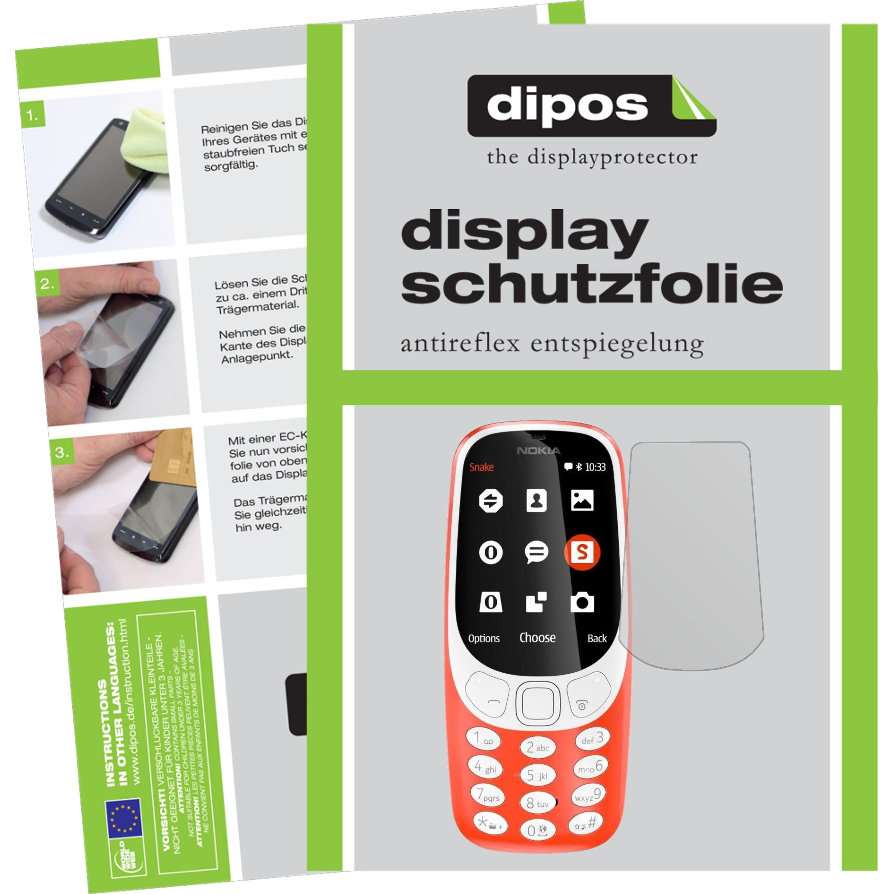 Dipos Displayschutzfolie Antireflex (2 Stück, Nokia 3310 2G, Nokia 3310 3G), Smartphone Schutzfolie, Transparent