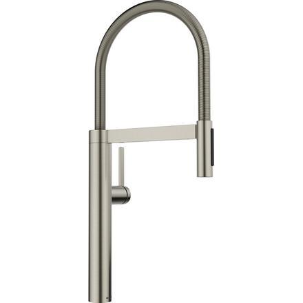 Blanco, Küchenarmatur, CULINA-S II satin platinum Hochdruck Mit herausziehbarem Schlauch Wechsel von Klarstrah