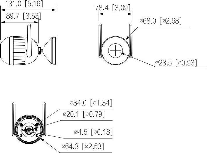 Produktbild Dahua NET CAMERA 2MP IR BULLET WIFI/F2C-PV 2.8MM (1920 x 1080 Pixels)
