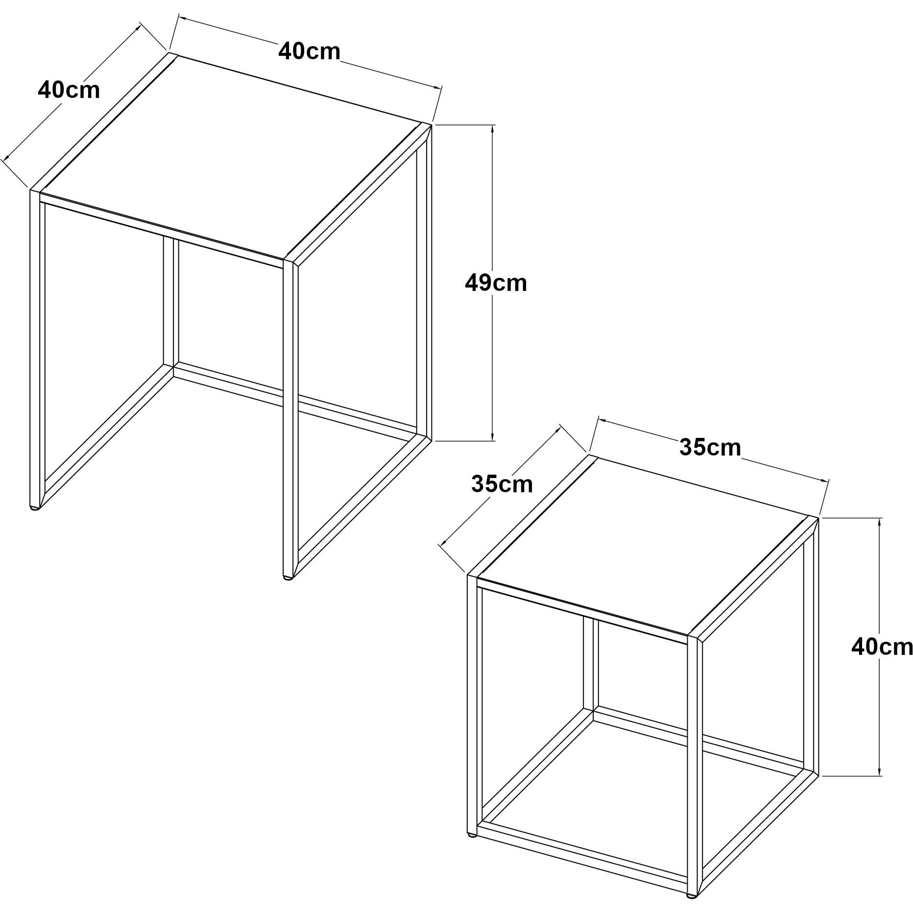 Thumbnail - En.Casa, Couchtisch + Beistelltisch, Vejen (49 x 40 x 40 cm)