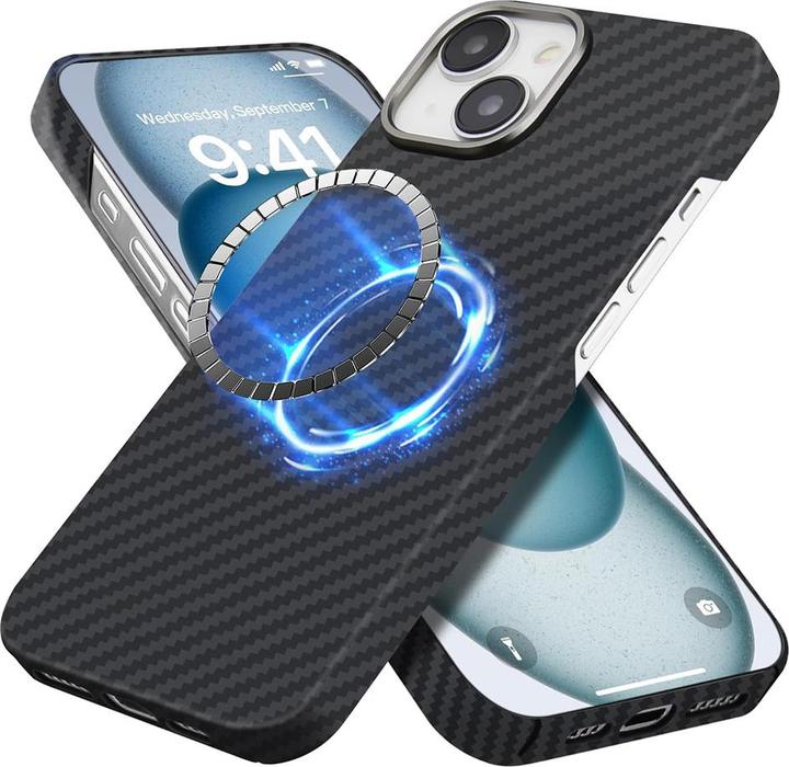 Produktbild Techsuit - Aramid Fiber MagSafe - iPhone 15 - Black (Apple iPhone 15)