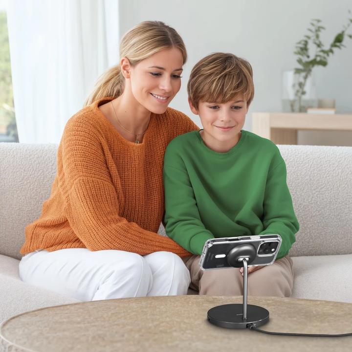 Actual product image Hama Kabelloses Qi2-Ladegerät, induktiv Schnellladen, Ladestation Stand, 15 W (15 W)