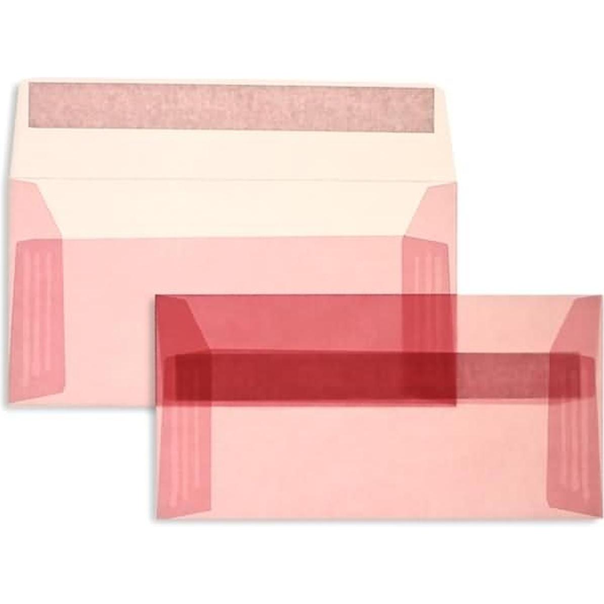 Blanke, Briefumschlag, Briefumschläge Offset transparent DINlang 110g/qm HK VE=100 Stück rosa (110 x 220 mm, 100 x)
