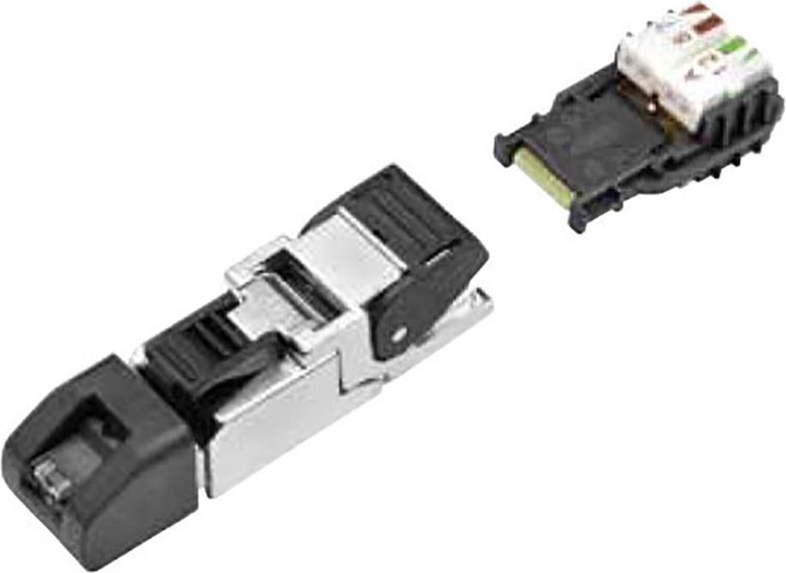 Actual product image Schubiger Field attachable RJ45 shielded connector, TIA-568B, AWG26/1-24/1, AWG27/7-AWG24/7