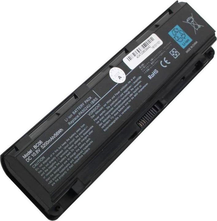 Actual product image Toshiba Battery Satellite L830 series, 5200mAh replica battery PA5023U-1BRS, PA5024U-1BRS, PA5025U-1BRS (9 Cells, 5200 mAh)