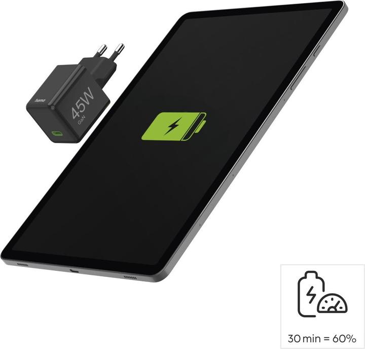 Produktbild Hama Schnellladegerät, USB-C, PD/QC/GaN, Super-Mini-Charger, 45 W, Schwarz (45 W)