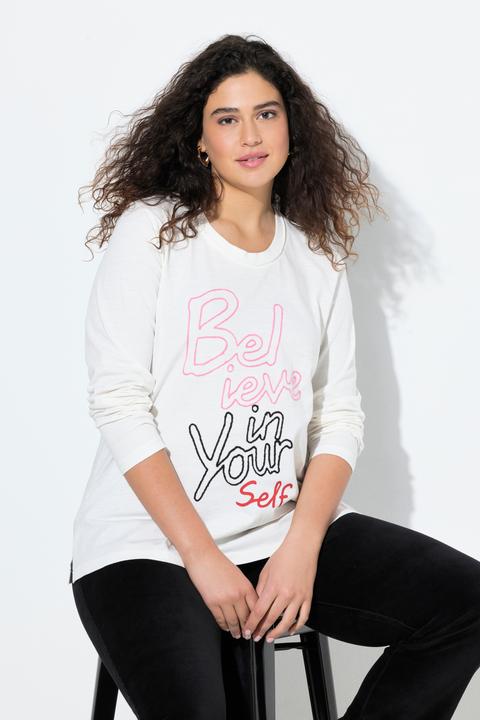 Produktbild Ulla Popken Shirt, Schriftmotiv, Classic, Rundhals, Langarm (58)