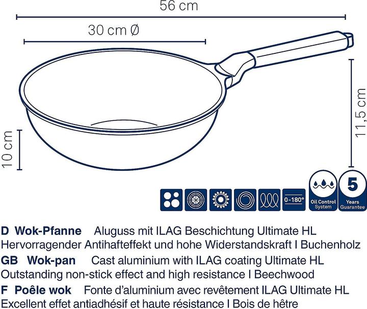 Produktbild Kela Wok-Pfanne Vitana (30 cm, Wok Pfanne, Aluminiumguss)