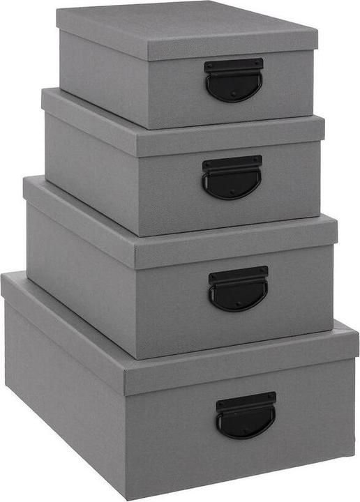 Actual product image 5Five 4x storage boxes, various sizes - grey
