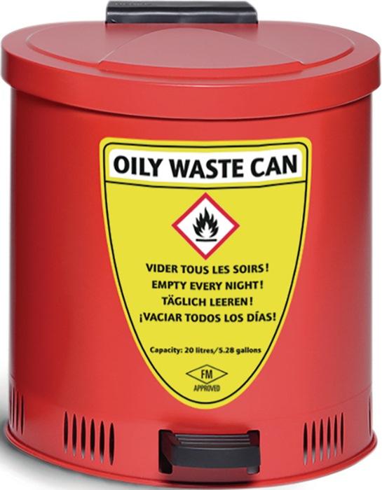 Actual product image asecos Cleaning cloth collection container red sheet steel 20 litres