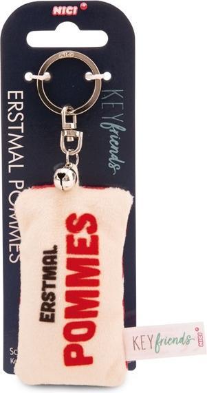 Actual product image Magni NICI Schlüsselanhänger Mini Plüschkissen Erstmal Pommes mit Glöckchen 8cm