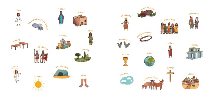 Produktbild Auf einem Esel nach Jerusalem... Die Ostergeschichte in Bildwörtern (Deutsch, Michaela Hanauer, Stefanie Messing, 2023)
