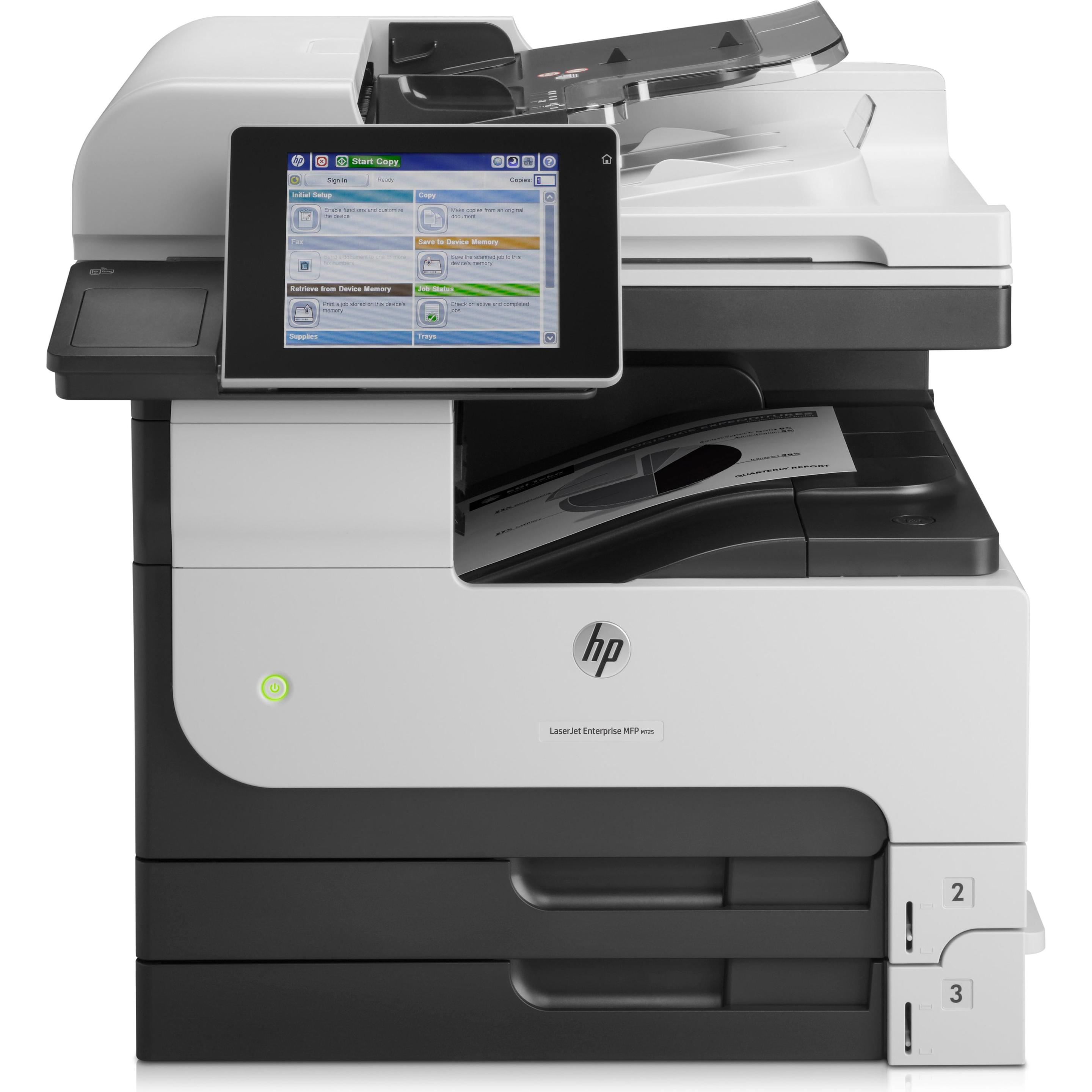 HP M725dn LaserJet Enterprise (Laser, Schwarz-Weiss), Drucker, Schwarz, Grau