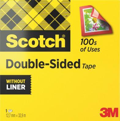 Image du produit Scotch Ruban adhésif double face - permanent/33m (12 mm)