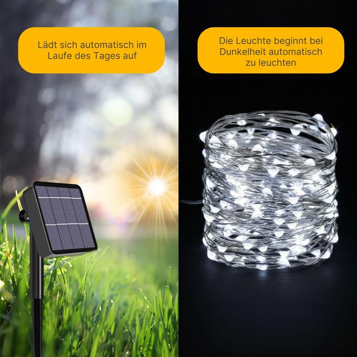 Immagine prodotto Hermex 32 m di luci solari a LED per giardino, ghirlanda e illuminazione bianca fredda (32 m)