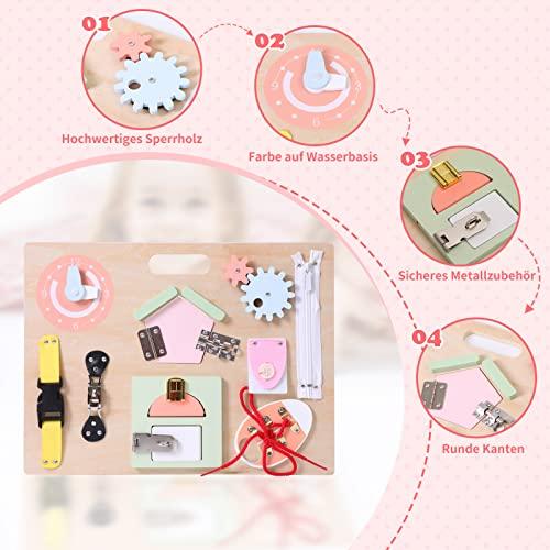 Produktbild Activity Board ab 1 2 Jahre, Holz Busy Board für Kleinkinder, Sensorik Motorikbrett mit