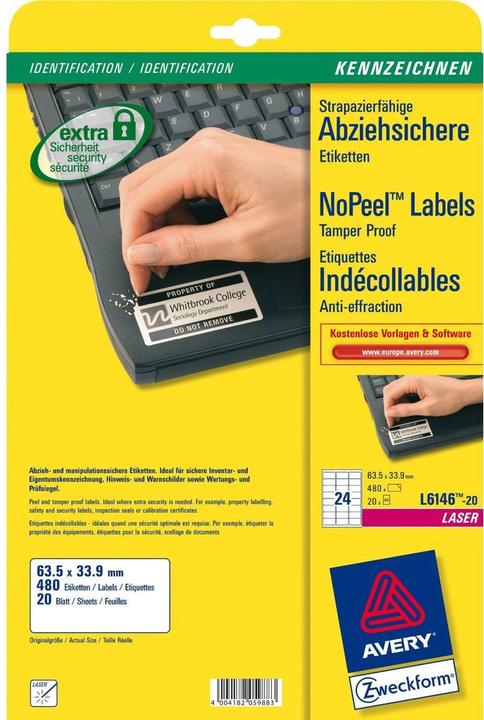 Produktbild Avery Abziehsichere Etiketten