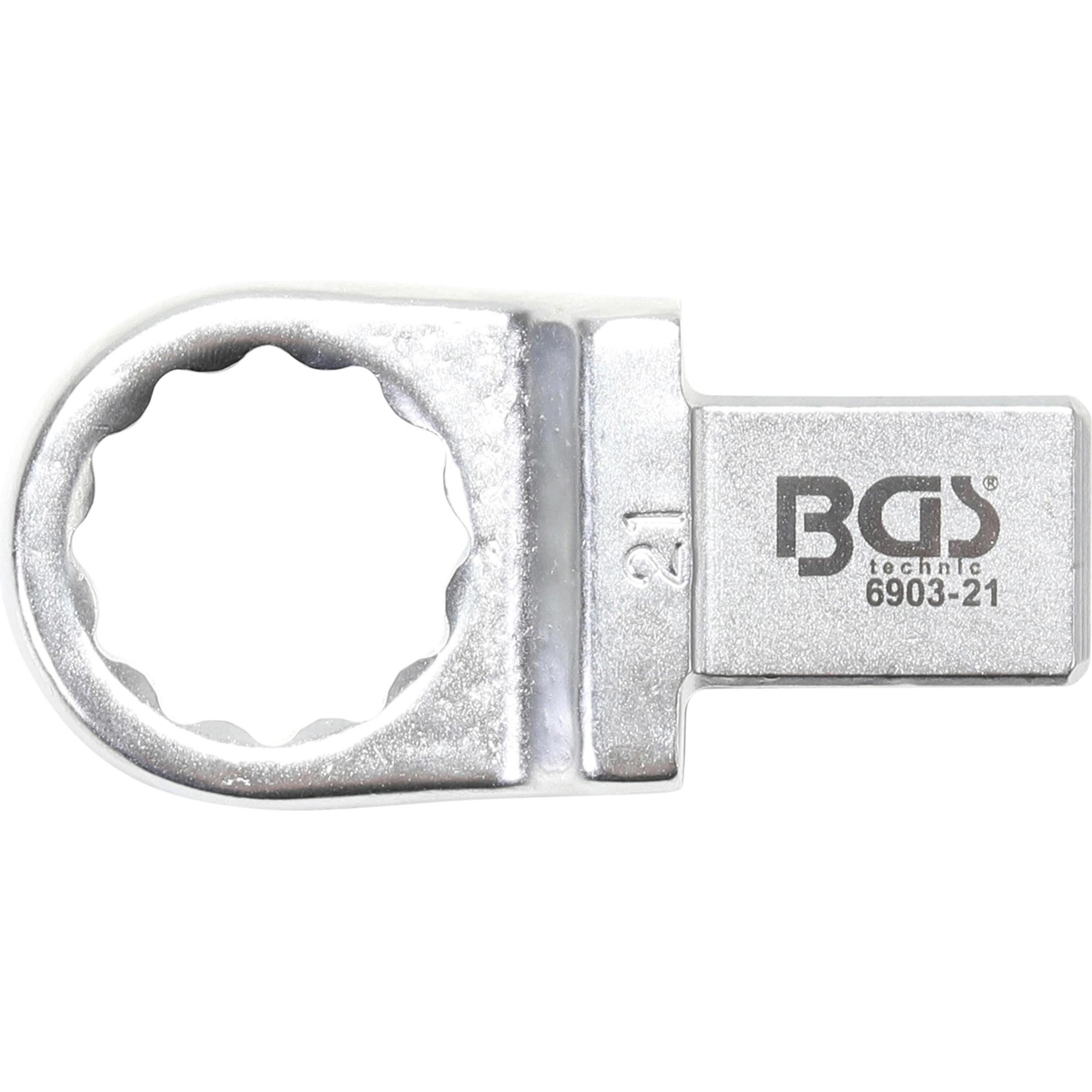BGS, Schraubenschlüssel, Einsteck-Ringschlüssel 21 mm Aufnahme 14 x 18 mm (21 mm)