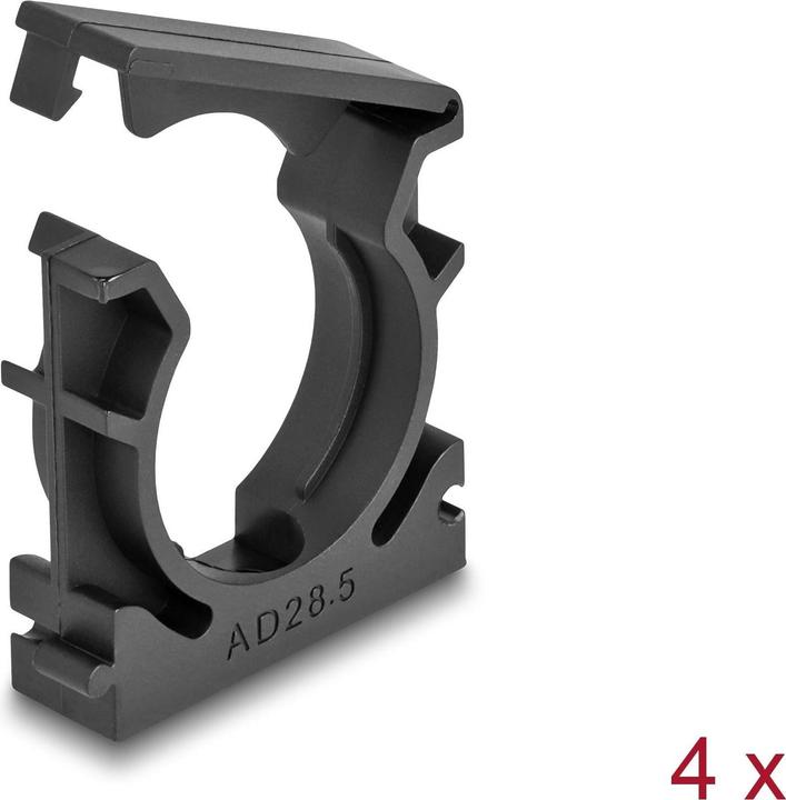 Image du produit Delock Support de gaine de câble 28.5 mm, 4 pièces, noir (Gaines pour câbles, 4.20 cm)