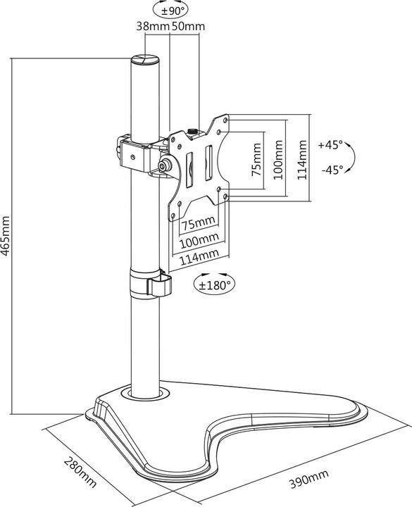 Actual product image Digitus Universal Monitor Mount (Table, 32", 8 kg)