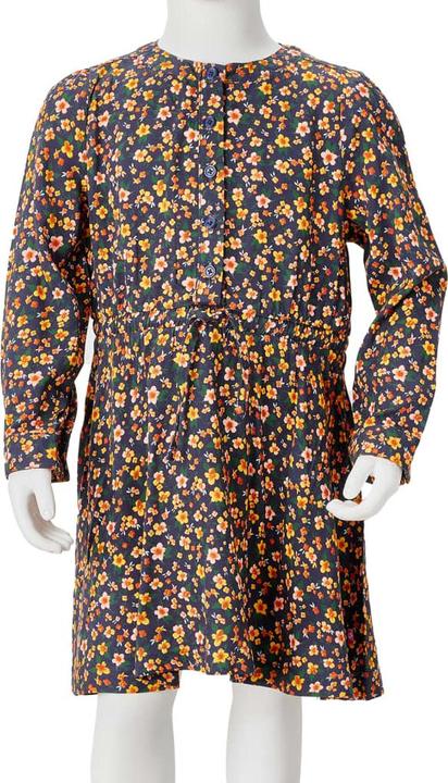 Produktbild vidaXL Kinderkleid mit Langen Ärmeln Marineblau 116,Material: 100 (116)