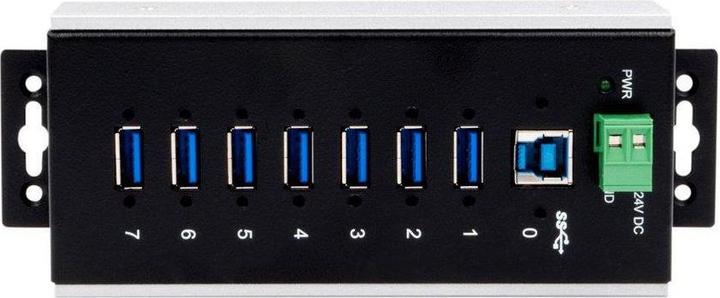 Actual product image Exsys EX-1187HMVS-WT USB 3.0 (3.1 Gen 1) Type-B 5000Mbps Black Interface Hub (USB-B, 7 Ports)