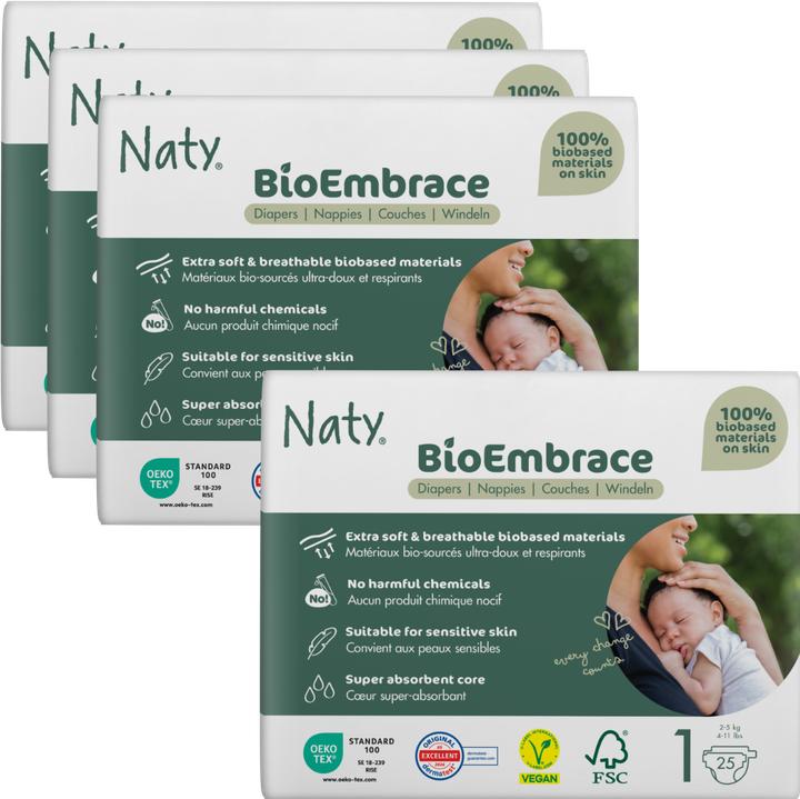 Immagine prodotto Naty Pannolino biologico (Dimensione 1, Box mezzo mese, 100 Pezzo/i)