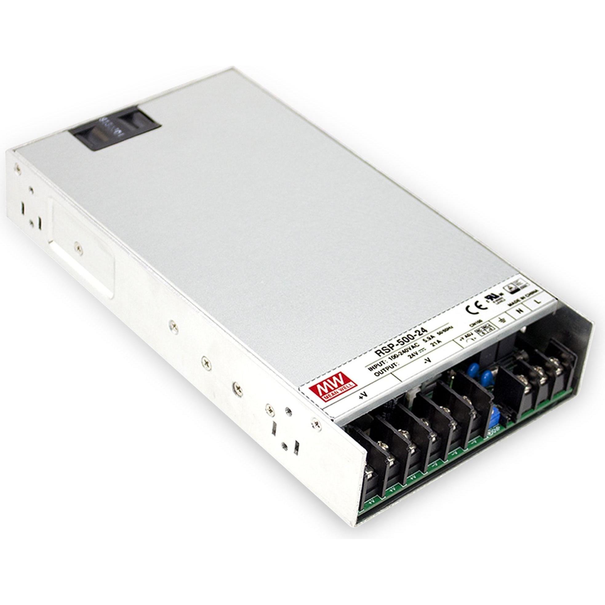 MeanWell AC/DCNetzteilbaustein geschlossen (500 W), PC Netzteil, Silber