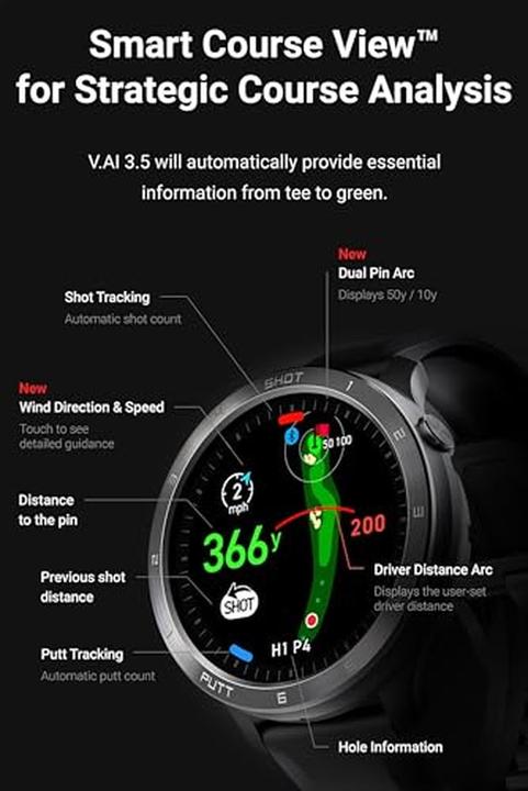 Productafbeelding Voice Caddie T11 Unisex Adult GPS Golf Watch Black One Size