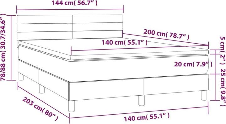 Immagine prodotto vidaXL Boxspringbett (140 x 200 cm)