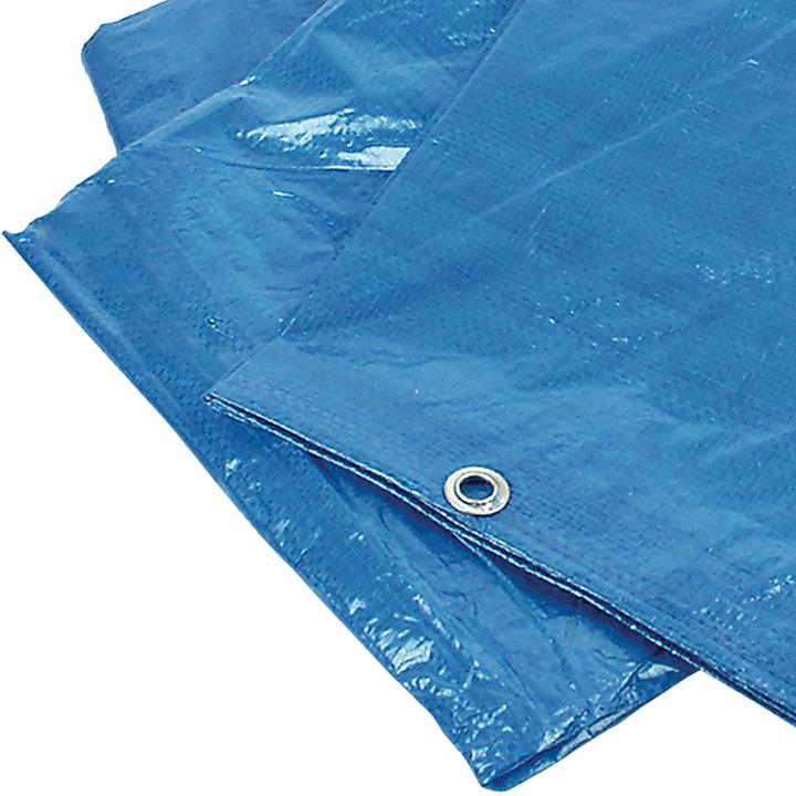 Actual product image Mannesmann Set of 2 tarpaulins with sturdy metal eyelets, blue, 2.6 x 3.3 m