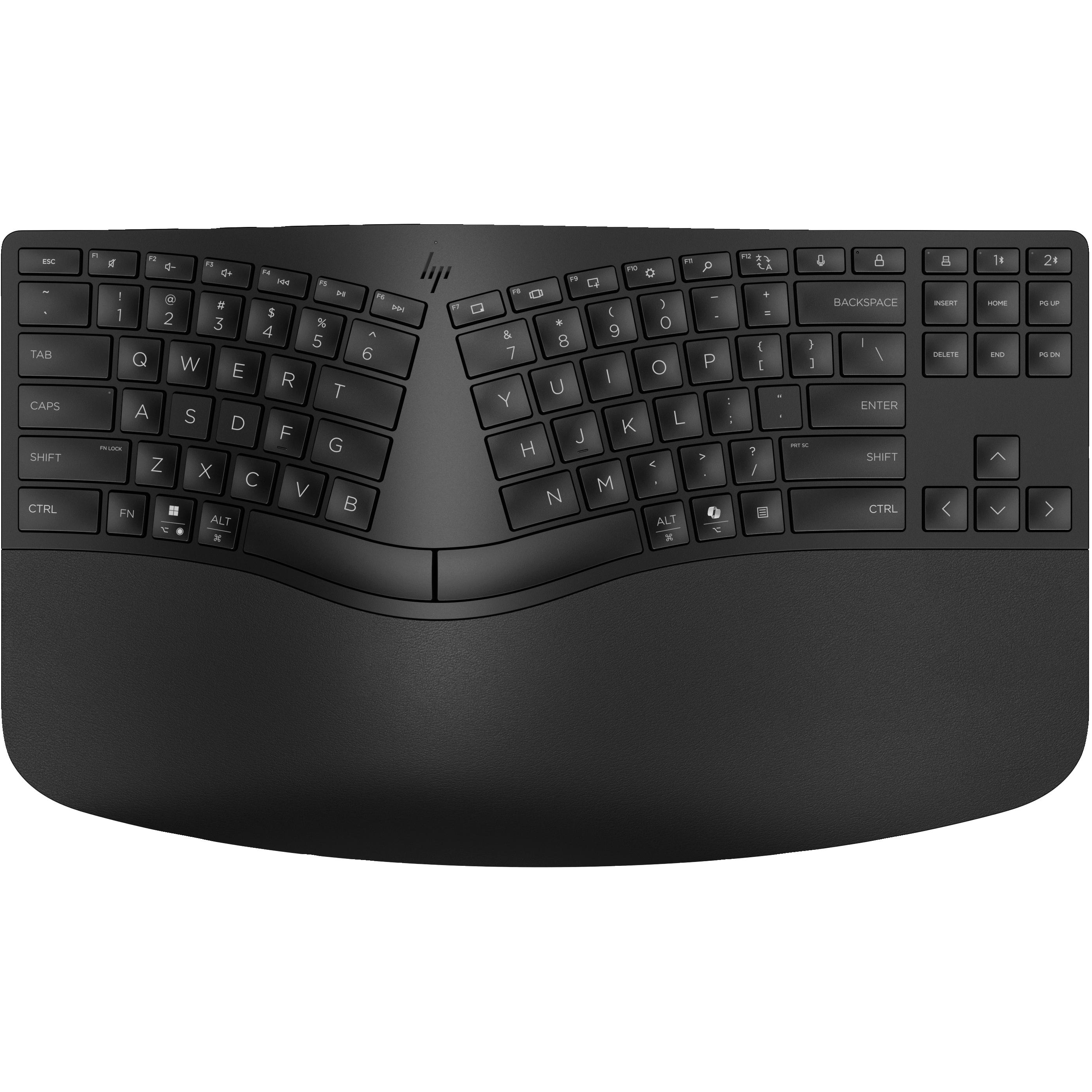 HP 965 Ergonomic Wireless Keyboard (Englisch International, Kabellos), Tastatur, Schwarz