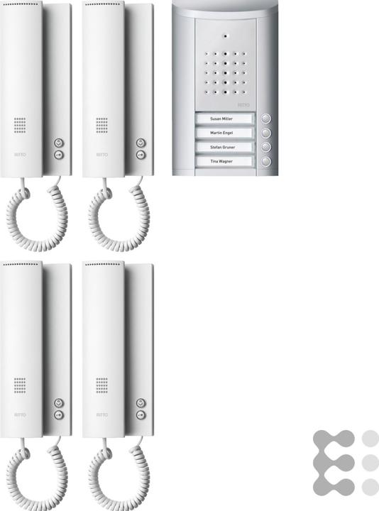 Produktbild Schneider Electric 4 Familien TürSprechanlagenSet weiss (Kabelgebunden)