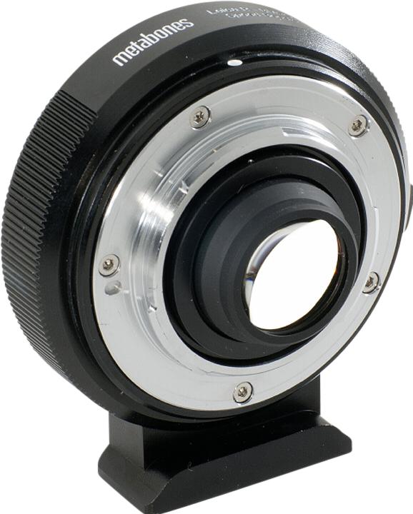 Actual product image Metabones Speed Booster Leica R on Blackmagic BMPCC MFT
