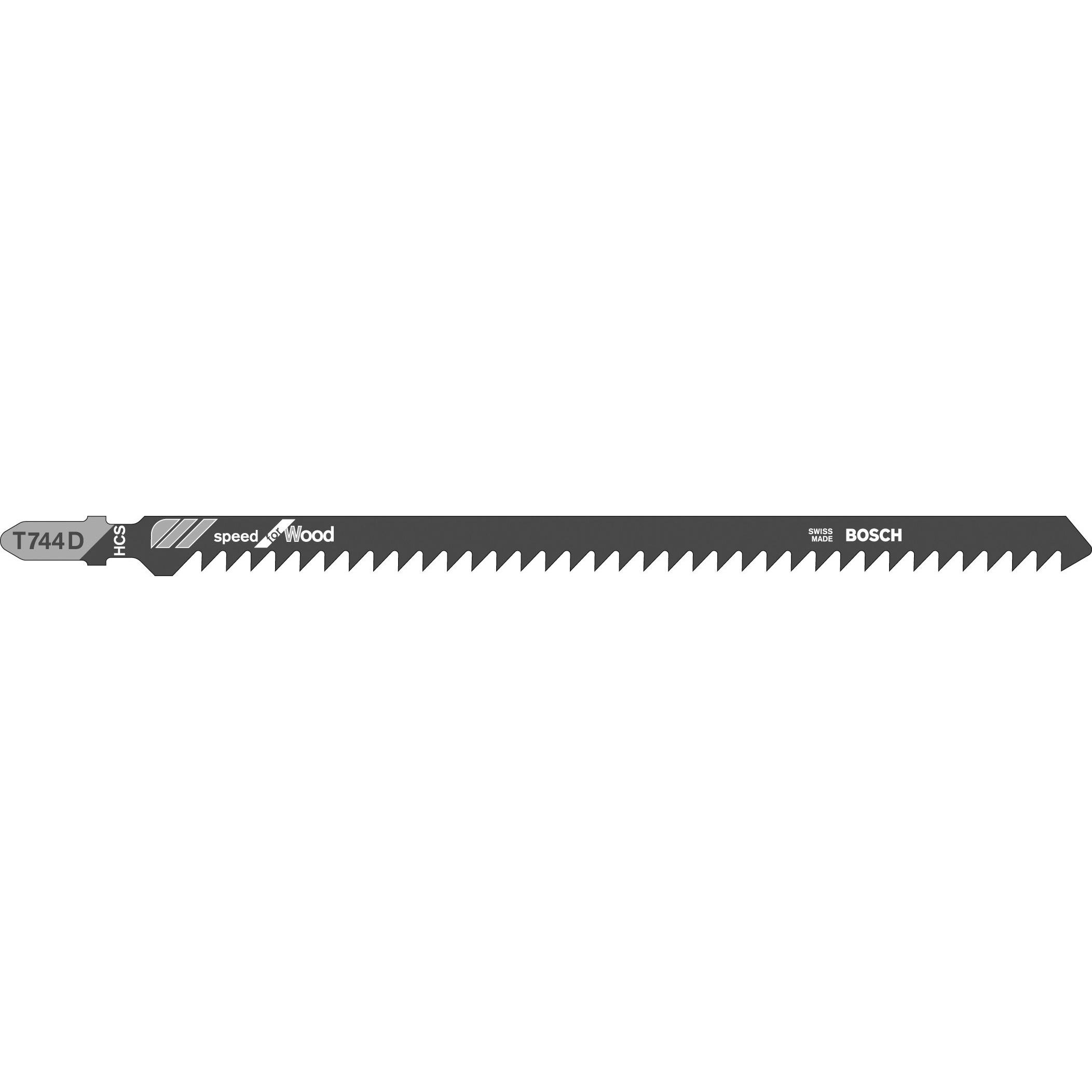 Bosch Professional Zubehör, Sägeblatt, Stichsägeblatt T 744 D Speed for Wood, 3er-Pack