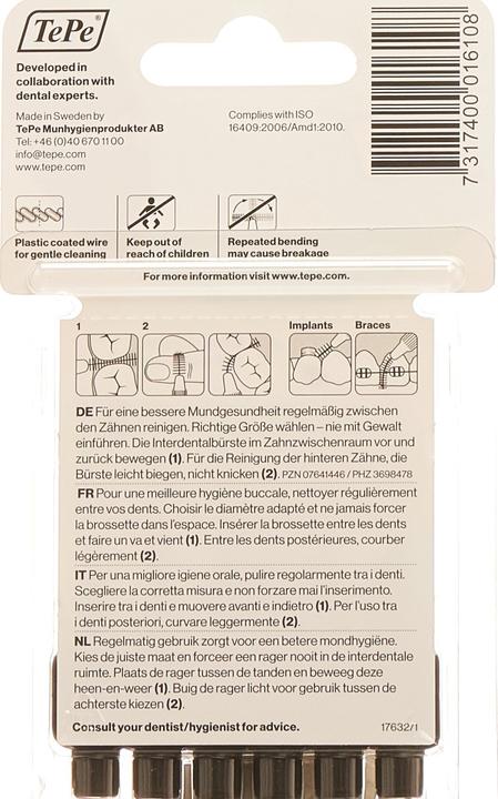 Actual product image TePe Interdental Brush 1.5mm schwarz (6 x, 1.50 mm)