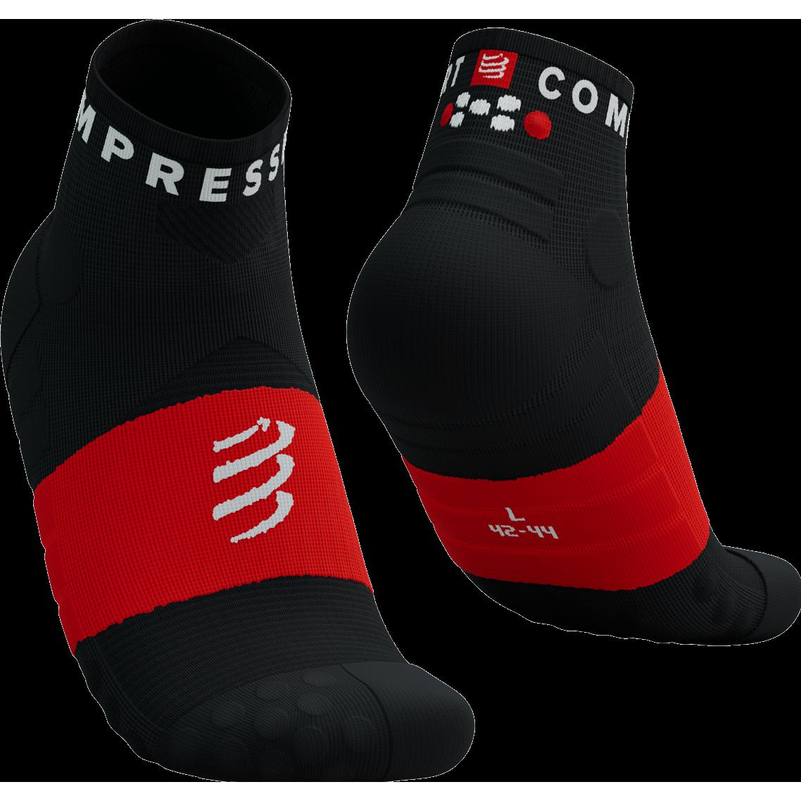 Compressport, Unisex, Sportsocken, Ultra Trail Low Socks (35 - 38), Rot, Schwarz