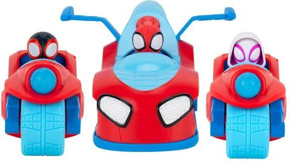 Actual product image Spiderman Spidey 3-in-1 Fahrzeug Jet + 2 Motorräder