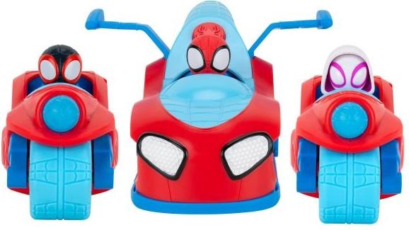 Actual product image Spiderman Spidey 3-in-1 Fahrzeug Jet + 2 Motorräder